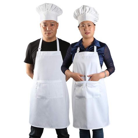 PRICES MAY VARY. PROFESSIONAL PRESENTATION - The package includes two professional sets of adult cook costume, pure white cooking chef hats and family cooking aprons with pockets HIGH QUALITY - Polyester 65% Cotton 35%, lightweight and comfortable, thickened and wear-resisting, do not fade nor shrink, easy care and wash MULTIFUNCTIONAL - The cooking accessories are suitable for catering colleges, schools, restaurants, pubs, cafes, commercial, kitchens, hotels, parties, Halloween, Christmas and m Baker Costume, Clue Costume, Chef Costume, Carnaval Outfit, Costume For Men, Little Mermaid Costume, Apron Set, White Apron, Chef Hat