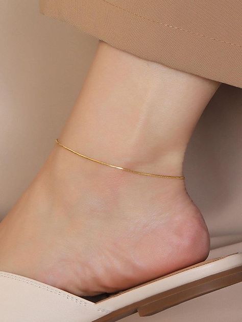 خواتم خطوبة, قلادات متدلية, Pretty Jewelry Necklaces, Anklet Designs, Ankle Jewelry, Women Anklets, Gelang Manik, Ankle Chain, Gold Jewelry Simple