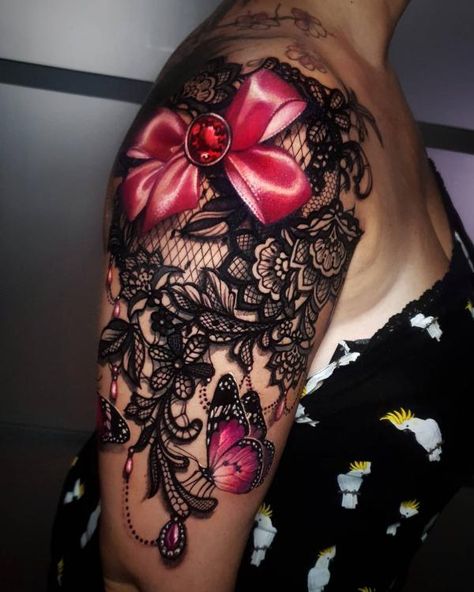 Unveiling 60+ Alluring Lace Tattoos for Women | Art and Design Lace Wings Tattoo, Lace Tattoos For Women, Growth Tattoos, Lace Flower Tattoos, Healing Tattoos, Lace Sleeve Tattoos, Feminine Skull Tattoos, Lace Tattoos, Hand Skeleton