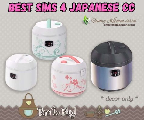 21 Amazing Sims 4 Japanese CC (Clothes, Furniture, Decor, & more!) Sim4 Build Cc, Gaming Room Cc Sims 4, Sims 4 Rice Cooker Cc, Sims 4 Cc Shoes Decoration, Sims 4 Cc Rice Cooker, Sims 4 Cute Kitchen Cc, Sims4 Cc Kitchen Decor, Sims 4 House Stuff, House Decor Cc Sims 4