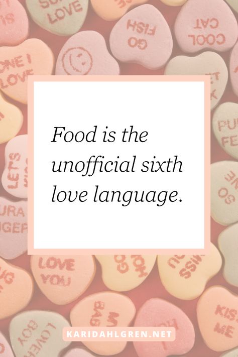 You can make peace with food while still using it to express love and joy! It's okay for food to be your love language. These funny quotes about overeating are soooo true, and the best part is that food can facilitate love and connection without feeling pressured to eat without hunger. Click through to read more. People Who Love To Eat Are The Best, Love For Food Quotes, My Love Language Is Food, Food Love Language Quote, Food And Love Quotes, Love Language Quotes Funny, Food Is My Love Language, Eat Quotes Funny, Eating Food Quotes Funny