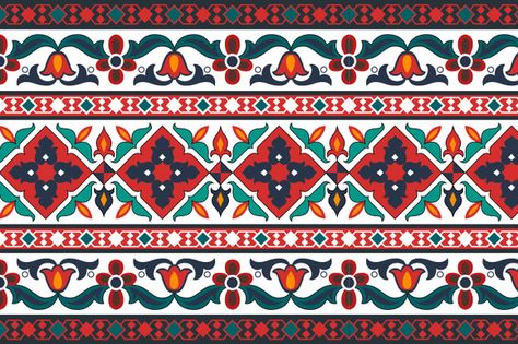 Azerbaijani & Turkish Ornament by Rasul's Shop on @creativemarket Turkish Textiles, Boarder Designs, Turkish Pattern, Turkish Style, Islamic Patterns, Abstract Pattern Design, Folk Art Flowers, Paisley Art, Turkish Design