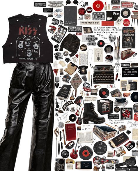 my go to look: grunge rock star Outfit | ShopLook Rock Star Outfit Aesthetic, Womens 80s Rock Outfit, Rockstar Ideas Outfit, Vintage Outfits Rock, 80 Rockstar Outfit, Punk Rock 80s Outfits, 90s Rock Fashion 1990s, Grunge Girl Outfits Punk Rock, Punk Rock 90s Outfits