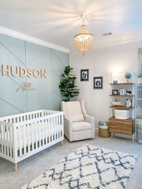 Hi! Welcome to little Hudson’s nursery! We’ve worked the past few months to bring this small space to life and we are so happy with the outcome. We wanted a room that felt calming, homey, and… Baby Nursery Inspiration, Baby Room Themes, Baby Room Neutral, Baby Boy Room Decor, Baby Room Inspiration, Nursery Room Design, Bilik Tidur, Girl Nursery Room, Baby Boy Room Nursery