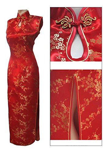 Fairy Women's Vtg Asian Red Long Chinese Wedding Dress Cheongsam: Clothing Qipao Black, Long Qipao, Moda China, Chinese Wedding Dress, Traditional Chinese Dress, Mode Chanel, Red Dress Women, Chinese Wedding, China Dress