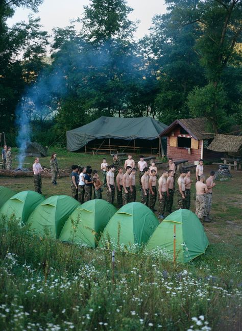 Campfires, kisses… and rifles: inside Hungary's army camps for kids Tent Camping, Military Camp, Army Tent, Army Pics, Document Sign, Id Card Template, Camping With Kids, Military Style, Campfire