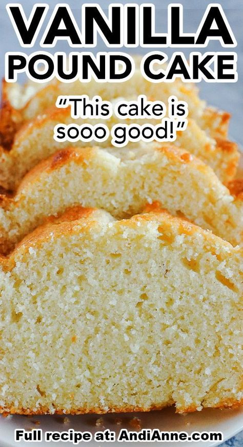 Satisfy your sweet tooth with our easy-to-make vanilla pound cake recipe! This luscious and buttery treat is a must-try for anyone who loves a rich and decadent dessert. With minimal effort and a short prep time, you can create a heavenly dessert that's sure to impress. Each bite is bursting with a sweet and buttery flavor that pairs perfectly with fresh fruit, ice cream, or a hot cup of coffee or tea. Pound Loaf Cake, Vanilla Pound Cake Recipe, Best Pound Cake Recipe, Vanilla Pound Cake, Easy Vanilla Cake, Easy Pound Cake, Easy Vanilla Cake Recipe, Fruit Ice Cream, Dessert Simple