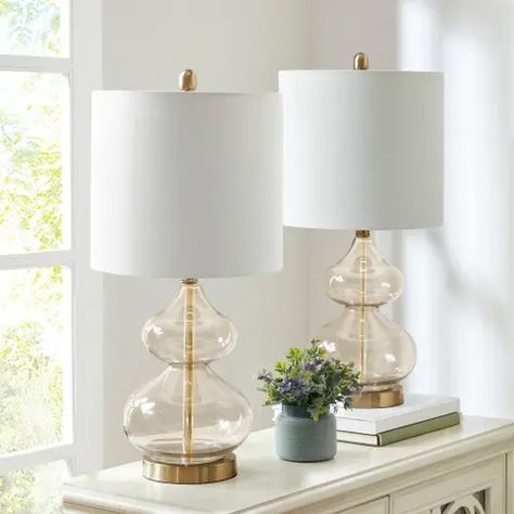 Lamp Sets | Find Great Lamps & Lamp Shades Deals Shopping at Overstock Gold Metal Table, Table Lamp Set, White Lamp Shade, Gold Table Lamp, Lamp Set, Nightstand Lamp, Cfl Bulbs, Lamp For Bedroom, Metal Table Lamps