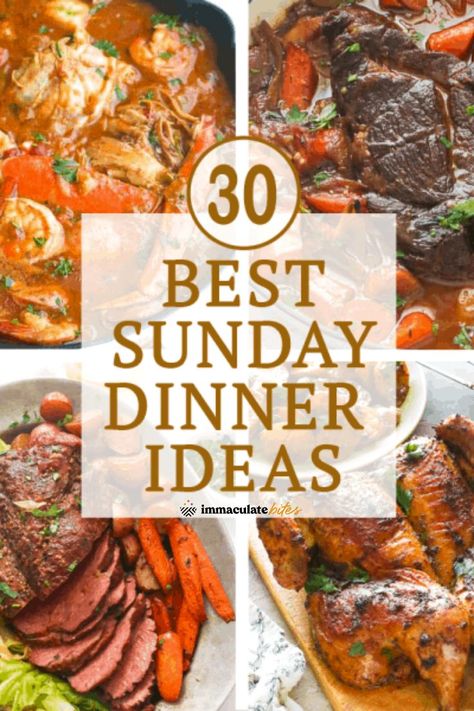 Make weekends more special with these Sunday Dinner Ideas perfect for the whole family featuring inexpensive yet fancy meals complete with sides and desserts. Enjoy these restaurant-quality meals at the comfort of your home. Fancy Sunday Dinner Ideas, Black Sunday Dinner Ideas, Sunday Supper Ideas Families, Sunday Dinner Ideas Black People, Sunday Meals Dinners, Sunday Meal Ideas, Best Sunday Dinner Recipes, Southern Sunday Dinner Ideas, Sunday Lunch Ideas