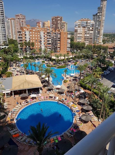 A Hotel In Benidorm Costa Blanca Spain Benidorm Beach, Spain Benidorm, Spain Aesthetics, Spain Hotel, Holiday Spain, Spain Aesthetic, Spain Hotels, Spain Holidays, Beach Ideas