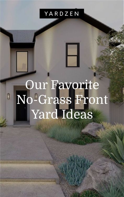 Modern Landscaping Front Yard, No Grass Yard, Xeriscape Front Yard, Planning Garden, Texas Landscaping, Xeriscape Landscaping, Modern Front Yard, Gardening Landscaping, Gardening Design