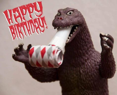 Happy birthday from Godzilla Kids Movie Party, Godzilla Party, Happy Birthday Wishes For Him, Godzilla Birthday Party, Birthday Wishes For Men, Godzilla Birthday, Happy Birthday For Him, Birthday Wishes For Him, Funny Happy Birthday Wishes