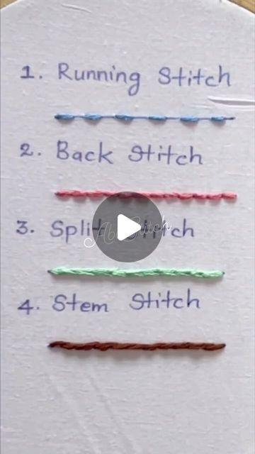 ABI Stitch on Instagram: "Basic Hand Embroidery Stitches #embroidery #handembroidery" Couture, Threaded Running Stitch, Embroidery Knots, Sewing Stitches By Hand, Basic Hand Embroidery, Basic Hand Embroidery Stitches, Clothes Embroidery Diy, Sewing Tricks, Crazy Quilt Stitches