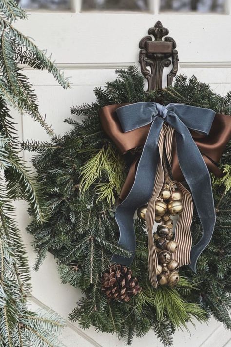 20 Unique 2023 Christmas Decor Trends You Need To Try This Year - Its Claudia G West Elm Christmas Decor, Christmas Inspo 2023, Brown And Blue Christmas Tree, Moody Christmas Wreath, Alpine Christmas Decor, Blue And Brown Christmas Decor, Green Black Brown Christmas Decor, Moody Holiday Decor, Grandpa Chic Christmas