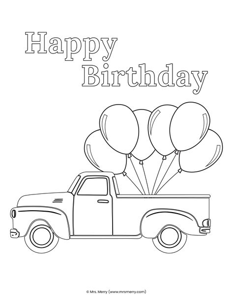 free happy birthday truck coloring sheet Free Happy Birthday Coloring Page, Happy Birthday Colouring In Pages, Free Printable Birthday Coloring Pages, Free Birthday Coloring Pages, Happy Birthday Dad Coloring Page, Happy Birthday Coloring Pages Printables Free, Happy Birthday Card Ideas For Dads, Happy Birthday Coloring Pages For Adults, Happy Birthday Coloring Pages Printables