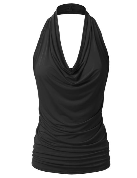 PRICES MAY VARY. Casual Sleeveless Stretchy Halter Neck Draped Front Sexy Backless Low Cut Tank Top Features Halter Neckline, Lightweight, Sleeveless, Draped Front, Open Back. Various Color Choices and Plus Size Available Super Comfortable to Wear, Unique Style, Make You More Beautiful, Sexy and Elegant ** Please check the size chart provided from us to ensure your order ** Due to monitor settings and pixel definition, we cannot guarantee the color that you see will be exact from the actual colo Low Cut Halter Top, Low Cut Tank Tops, Cut Tank Top, Backless Tank Top, Draped Top, Amazon Women, Women's Casual, Black Tank Tops, Halter Neck