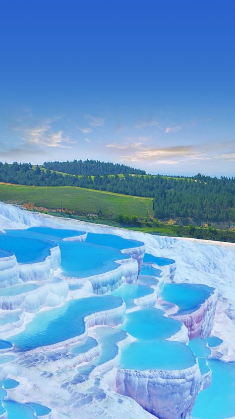 Step into a dreamland of pristine white terraces and turquoise pools at Pamukkale! 🌊✨ Experience the natural wonders of Turkey's 'Cotton Castle' and let its surreal beauty take your breath away. #Pamukkale #TurkeyTravel #NaturalWonders #DreamDestinations #travel #Turkey #holiday Nature, Pamukkale, Cotton Castle, Turkey Beach, Pamukkale Turkey, Turkey Holiday, Travel Turkey, Flowing Water, Nature Beach