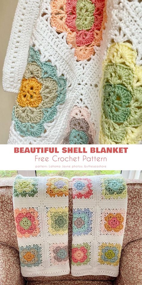 Spring 2022 Blanket Ideas and Free Crochet Patterns Large Granny Squares Pattern Free, Quilt Crochet Blanket, Modern Granny Square Crochet, Modern Haken, Baby Socks Pattern, Yarn Project, Granny Square Crochet Patterns, Granny Square Crochet Patterns Free, Hand Knit Blanket