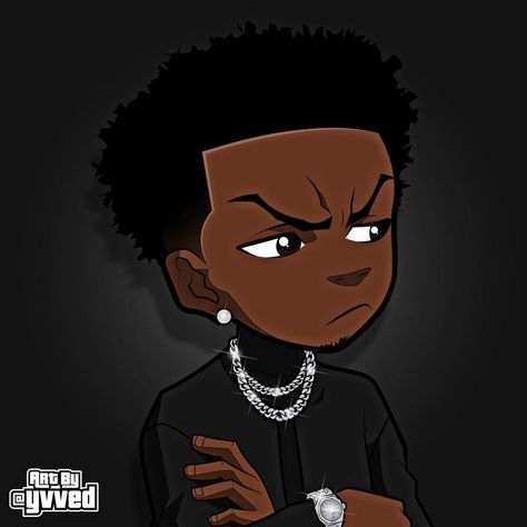 Black, Instagram, Design, Character Commission, Cartoon Profile, Dm Me, Chain, On Instagram