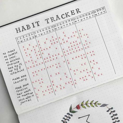 Bullet Journal Habits, Bullet Journal Meal Plan, Bullet Journal Entries, Journal D'inspiration, Bullet Journal Habit Tracker, Diario Bullet, Daily Bullet Journal, Minimalist Bullet Journal, Bullet Journal Page