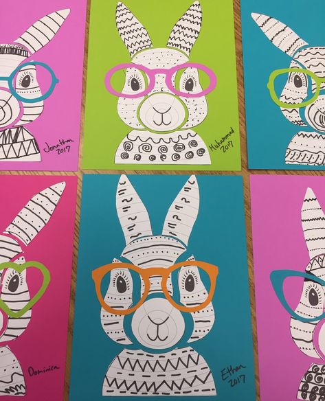 Bunny Art Projects For Kids, Påskeaktiviteter For Barn, Bunny Art Projects, Curriculum Design, 2nd Grade Teacher, Romantic Cards, Art Lessons For Kids, Rabbit Art, Kids Classroom