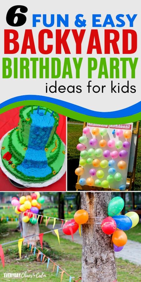 One of the best places to hold a child’s birthday party is in the backyard. Here are 6 backyard birthday party ideas that kids, and parents, will love! These birthday party ideas are all frugal, fun, and DIY so they won't break the bank. Kids of all ages will have a blast on their birthday and parents won't have to stress! Kids Backyard Birthday Party Ideas, Backyard Birthday Party Activities, 5 Year Birthday Party Ideas Outdoor, Easy Backyard Birthday Party Ideas, Simple Outdoor Birthday Party Ideas, Outside Kids Birthday Party Ideas, Outdoor Kids Birthday Party Games, Kids Home Birthday Party Ideas, 5th Birthday Ideas For Boys At Home