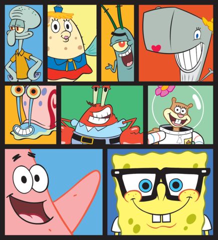SpongeBob SquarePants Characters Art Box Kawaii, All Spongebob Characters, Pearl Krabs, Sandy Spongebob, Spongebob Squarepants Characters, Gary The Snail, Spongebob Cartoon, Spongebob Drawings, Squidward Tentacles