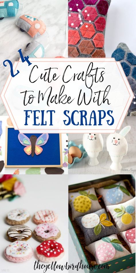 Patchwork, Tela, Cute Crafts To Make, Diy Felt Crafts, Felt Scraps, Felt Magnet, Fabric Crafts Diy, Diy Fabric Crafts, Felt Crafts Diy