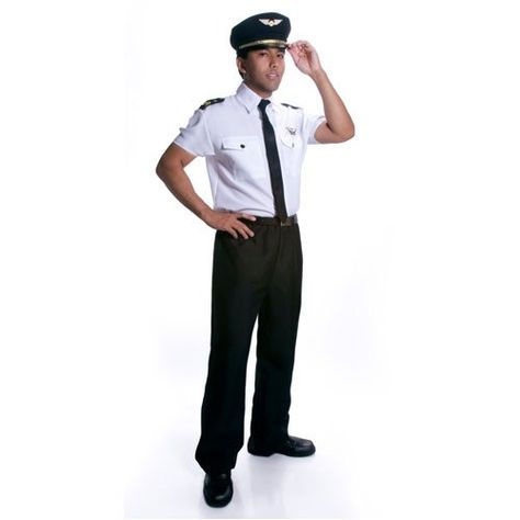 Dress Up America Adults Deluxe Pilot Costume - Large Best Halloween Costumes & Dresses USA Pilot Halloween, Pilot Costume, Pilot Hat, Pilot Uniform, Tie Pants, Airline Pilot, Dress Up Day, Theme Halloween, Mens Halloween Costumes