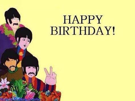 Birthday Happy Birthday Beatles, Beatles Birthday, Birthday Verses For Cards, Beatles Party, 64th Birthday, Happy Birthday Vintage, Happy Birthday Art, First Birthday Pictures, Emoji Birthday