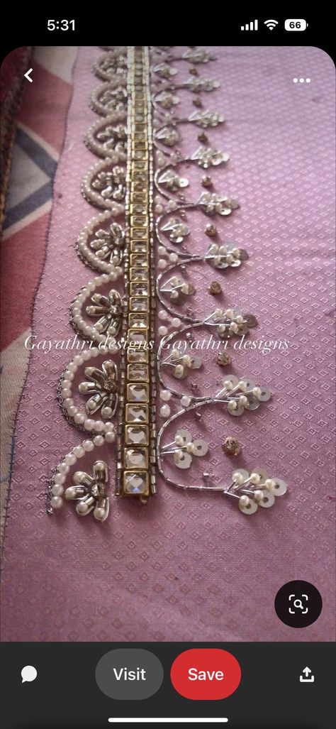 Couture, Suit Border Designs, Aari Work Floral Designs, Simple Border Maggam Work Design, Zardosi Embroidery Border, Aari Work Name Design, Kardana Work Blouse, Hand Border Aari Work Designs, Aari Kurti Designs