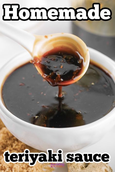 Learn how to make homemade teriyaki sauce with this quick and easy homemade teriyaki sauce recipe. A great store-bought alternative!Teriyaki sauce is a staple of Japanese cooking, known for its tangy, sweet and savory flavor. It's a versatile sauce that can be used as a marinade, basting agent, or dip for chicken, fish, or meat dishes. https://www.savoringthegood.com/teriyaki-sauce-recipe/ Terriaki Sauce, Japanese Teriyaki Sauce Recipe, Teppanyaki Sauce, Terriyaki Sauce, Teppanyaki Recipe, Yakiniku Sauce, Best Teriyaki Sauce, Make Teriyaki Sauce, Japanese Sauce