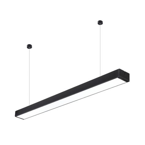 Acrylic Linear LED Hanging Light Minimalism Black/White Ceiling Pendant Lamp for Office, 2"/3"/4" Wide Ceiling Lamp Office, Hanging Lamp Office, Hanging Light For Office, Office Lamp Ceiling, Office Hanging Lights, Office Ceiling Light, Square Led Ceiling Lights, Linear Light Fixture, Hallway Makeover