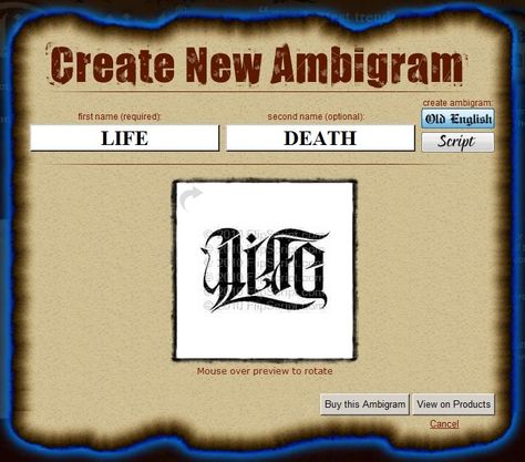 Ambigram Tattoo Generator Free Buenaventura, Anagram Tattoo Generator, Ambigram Tattoo Generator Names, Tattoo Font Generator Free, Ambigram Creator, Vector Tattoos, Tattoo Words Design, Ambigram Tattoo Ideas, Ambigram Tattoo Generator