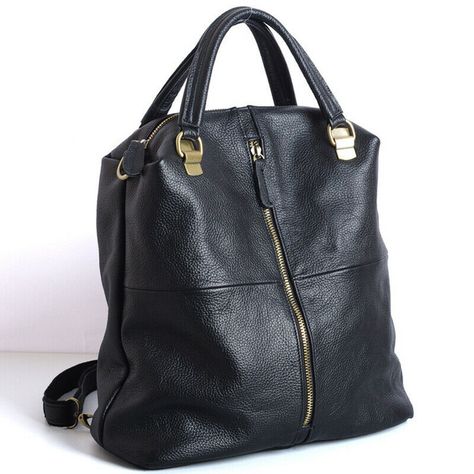 Black leather handbags