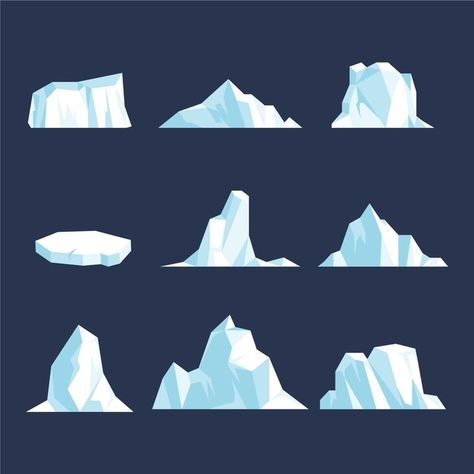 Iceberg pack illustration concept | Free Vector #Freepik #freevector #snow #design #ice #ocean Ice Ocean, Paper Peicing Patterns, Concept Advertisement, Snow Design, Snow Illustration, Cat Drawing Tutorial, Winter Illustration, Bear Art, Logo Illustration