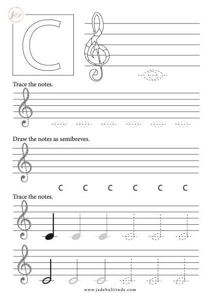 Learning how to draw musical notes is very important for beginners learning music theory. This worksheet allows students to practise recognising notes in crotchet, minim and semibreve forms (or whole, half and quarter notes). This worksheet about middle C. Music Note Worksheets Free Printables, Quarter Note Worksheet, Music Notes Worksheet, Beginner Piano Theory Worksheets, Piano Worksheets For Beginners, Beginner Music Theory Free Printables, Music Worksheets For Kids Printables, Teaching Music Notes, Music Theory Worksheets Free Printable