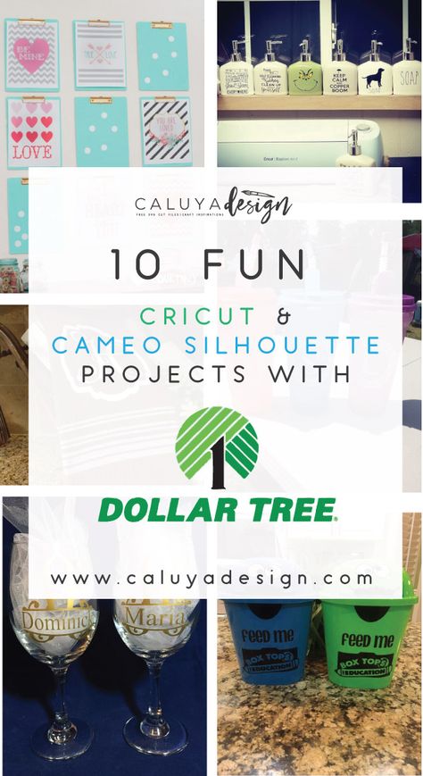 Fun Cricut & Cameo Silhouette Projects with Dollar Tree Products