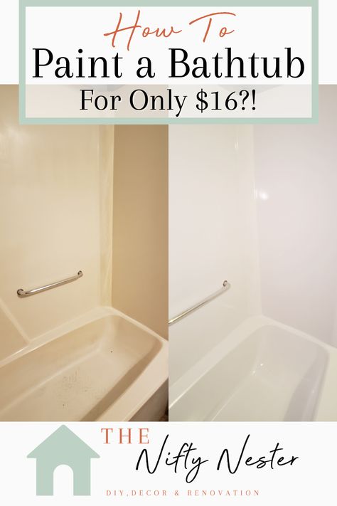 Paint A Bathtub, Mobile Home Bathtubs, Bathtub Makeover, Tub Paint, Tub Refinishing, Plastic Bathtub, Painting Bathtub, Tile Refinishing, Old Bathtub