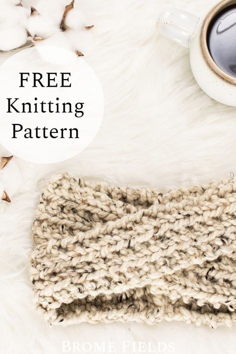 Boho Twist Headband Knitting Pattern : Learn More Couture, Chunky Knit Headband Pattern, Lion Brand Wool Ease Thick And Quick Knitting Patterns, Headband Knitting Patterns Free, Knitted Headband Pattern, Twisted Headband Pattern, Free Chunky Knitting Patterns, Headband Knitting Pattern, Chunky Knit Headband