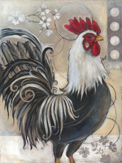 Tre Kunst, Rooster Painting, Chicken Painting, Rooster Art, Chicken Art, Chickens And Roosters, Pola Sulam, Arte Animal, Tole Painting