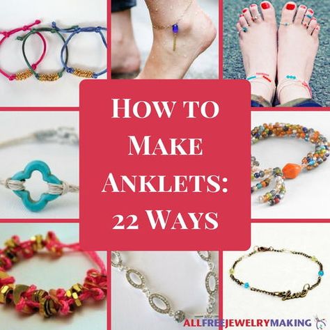 How To Make Anklets, Wearable Crafts, Hemp Anklet, Anklets Diy, Crochet Beads, Ankle Bracelets Diy, Beaded Ankle Bracelets, Crafts Crochet, Anklet Designs