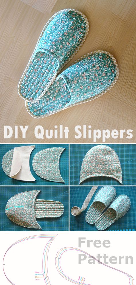 DIY Quilt Slippers Pattern Patchwork, Tela, House Slippers Pattern, How To Make Slippers, Handmade Shoes Pattern, Sewing Slippers, Christmas Crafts Sewing, Moccasin Pattern, Sick Remedies