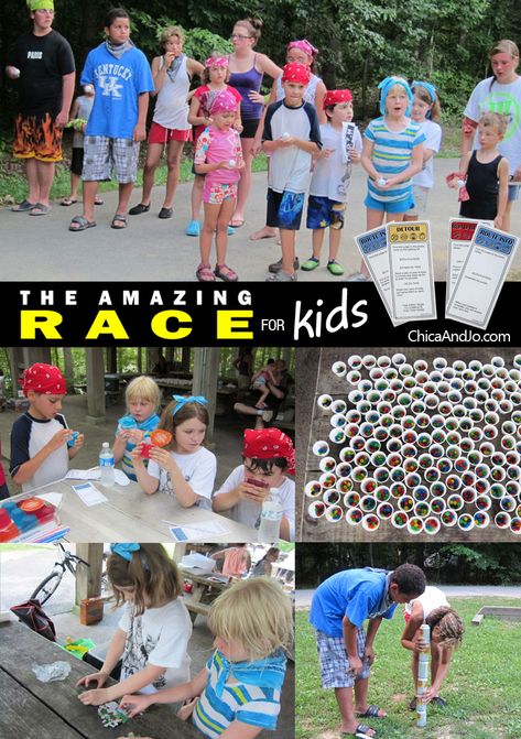 Amazing Race party for kids - including task ideas! Race Birthday Party Ideas, Amazing Race Birthday Party, Games For Girls Sleepover, Race Birthday Party, Amazing Race Challenges, Amazing Race Games, Camping Hacks With Kids, Race Birthday, Amazing Race Party