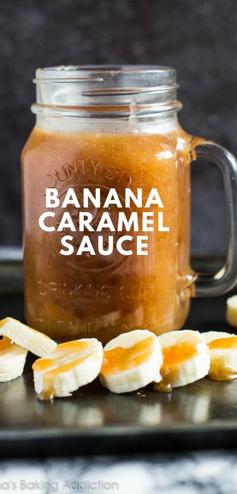 Banana Carmel Recipe, Banana Sauce For Pancakes, Banana Sauce Recipe, Carmel Desserts, Caramel Fruit, Banana Syrup, Caramel Waffles, Banana Caramel, Toffee Sauce