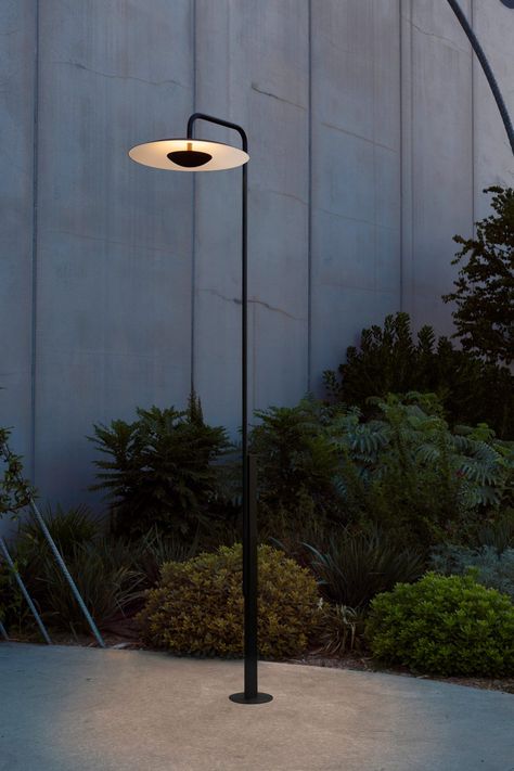 Ginger lamppost by Joan Gaspar for lighting brand Marset Outdoor Lamp Posts, Garden Lamp Post, Small Floor Lamps, Modern Outdoor Lighting, Outdoor Floor Lamps, Steel Lighting, Floor Light, Outdoor Light, Post Lights