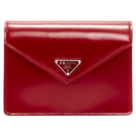 Expensive Bags, Red Triangle, Prada Wallet, Expensive Bag, Pack And Play, Office Wear Women, Red Clutch, Red Wallet, Card Pouch