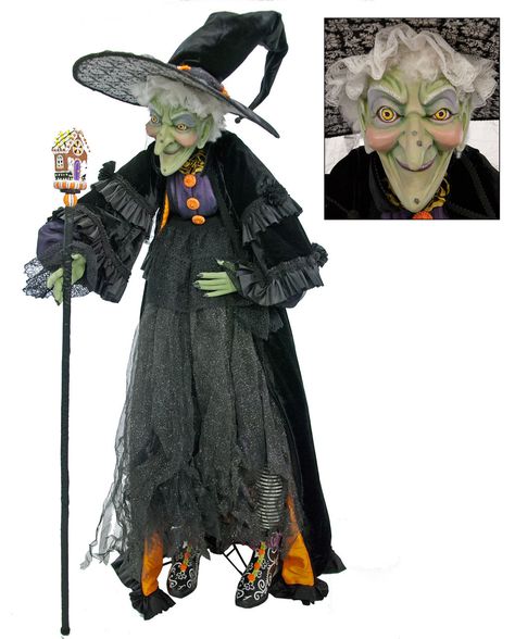 witch.quenalbertini: Life-size Greta Witch Doll W Stand 60 Fimo, Life Size Witch, Witch Dolls, Halloween Witch Dolls, Country Halloween, Baba Jaga, Witch Figurines, Treats Halloween, Katherine's Collection