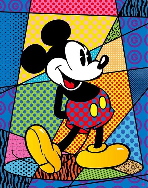 Romero Britto Romero Britto Art, Miki Fare, Britto Art, Mickey Mouse Y Amigos, Mickey Mouse Art, 디즈니 캐릭터, Mickey Mouse Wallpaper, Modern Pop Art, Tableau Design