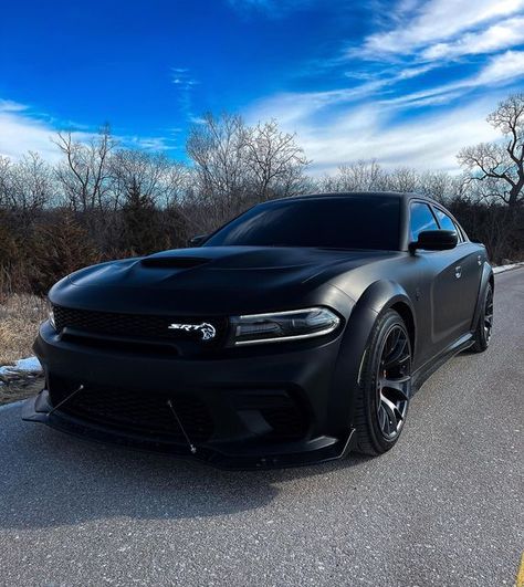 2020 Bat Cat 🦇🐈‍⬛ on Instagram: "Wide Load Wednesday 😈😍 Have An Amazing Day! 💪🙏🖤 🖤 DODGE 🖤 🖤 CHARGER 🖤 🖤 SRT 🖤 🖤 HELLCAT 🖤 Follow This Account For More Content Like This! 😈🙏~ @SrtBatCat Powered By A 6.2 Liter Supercharged V8 ♨️ Mods List~ Dark Matte Black Wrap By @Rayburns.Garage Cold Air Intake From @JLTperformance @Ohcmotors Red Carbon Led Steering Wheel @Luxuscarmats Floor Black W/ Red Stitching Srt Hellcat Light Up Badge From @xlume @CorsaPerformance Cat-Back Corsa Extremes Matte Black Srt Hellcat, Hellcat Blacked Out, Hellcat Red Eye Charger, Dodge Charger Blacked Out, Matte Black Hellcat Charger, Dodge Charger Srt Hellcat Interior, Black And Red Dodge Charger, Dodge Charger Led Lights, All Black Hellcat Charger